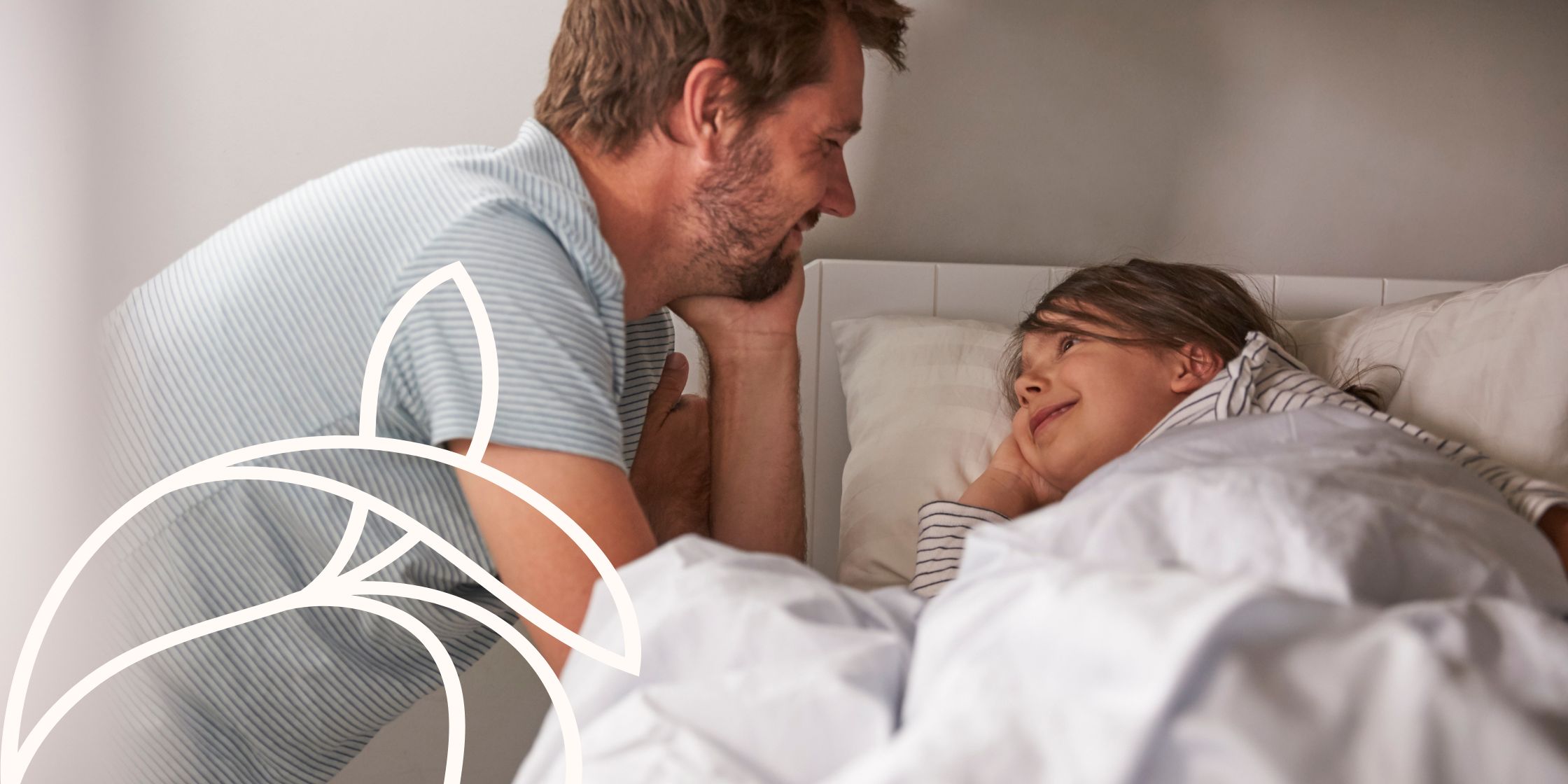 A father has a heartfelt conversation with his young daughter at bedtime.
